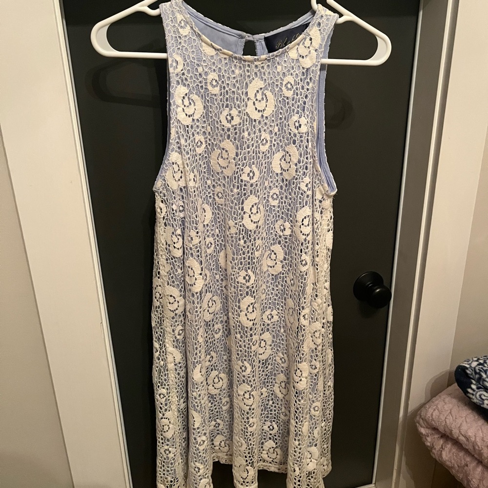 womens lavender dress with lace roses